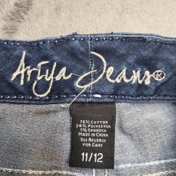 Ariya Jeans Jeans Womens 12 Blue Stretch Straight Leg Medium Wash Denim - Picture 3 of 12